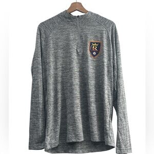Men's MLS Real Salt Lake Heather Gray Sweater Half Zip NWOT Size Large